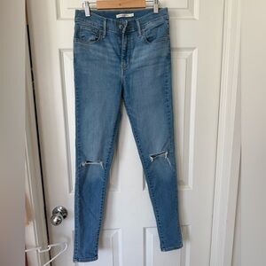 Levi's Light Blue Ripped Skinny Jeans